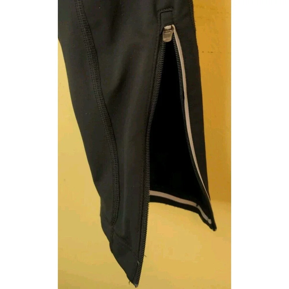 Nike Dri-Fit Running Athletic Leggings Womens M Black Side Zip Pocket Pull On